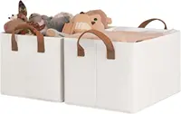 Storage Bins, Fabric Storage Bins for Shelves, Storage Baskets with Metal Frame, Closet Baskets and Bins with Handles 2
