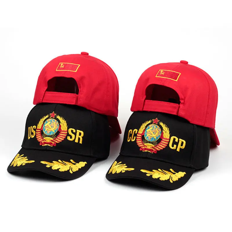 New CCCP USSR National Emblem Style Baseball Cap Unisex Black Red Cotton Snapback Cap With Embroidery High Quality Hats Garros