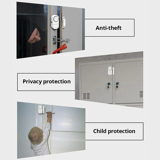 KERUI Door Window Sensor with Battery Independent Opening Magnetic Door Sensor 90db Wireless Security Alarm for House Home 5