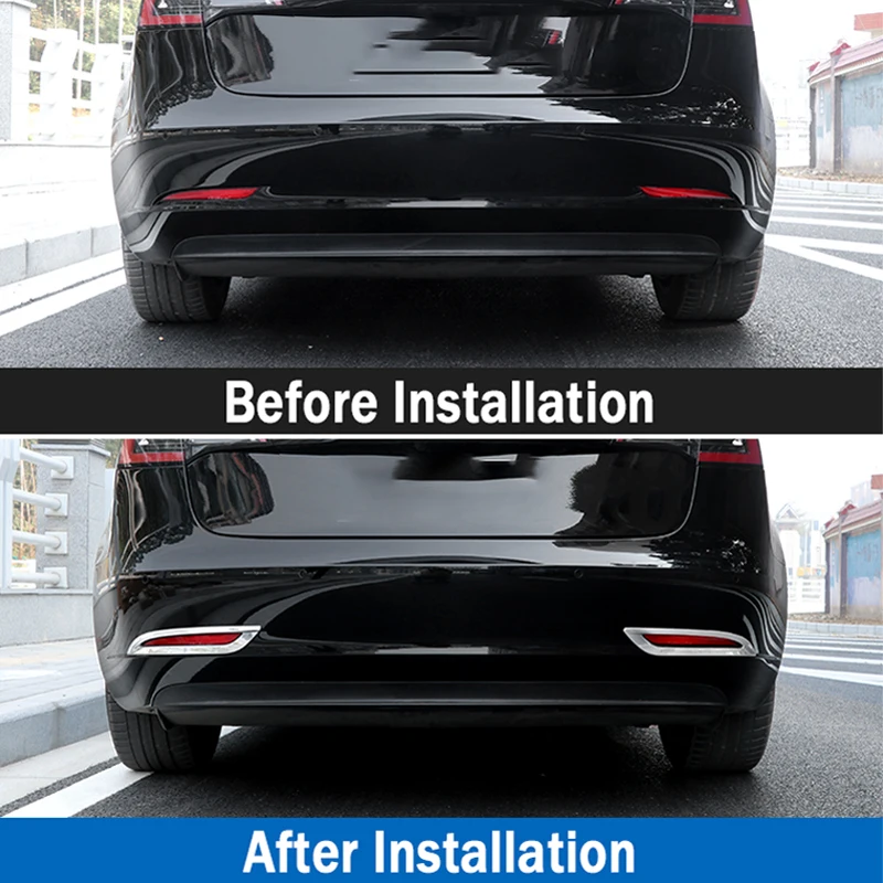 Rear Fog Lamp Decorative Frame Tail Light Protective Cover Modified Accessories Decoration Carbon Pattern For Tesla Model 3