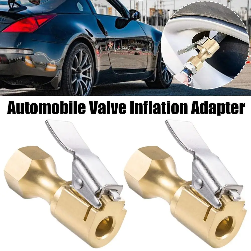 

2X Air Chuck For Car Tires, Heavy Duty Open Flow Lock On Tire Chuck With Clip For Inflator, Gauge Compressor Accessories, Yellow
