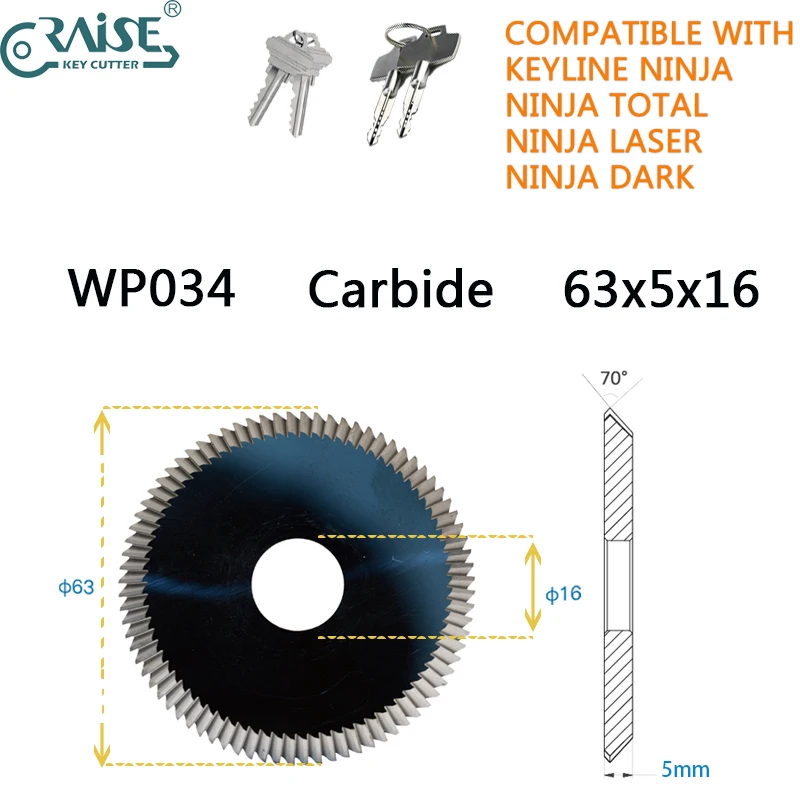 Keyline 63Mm Fresa In Metallo Duro B5500 Wp034 Compatibile Con Keyline Ninja Ninja Laser Ninja Total Key Machine