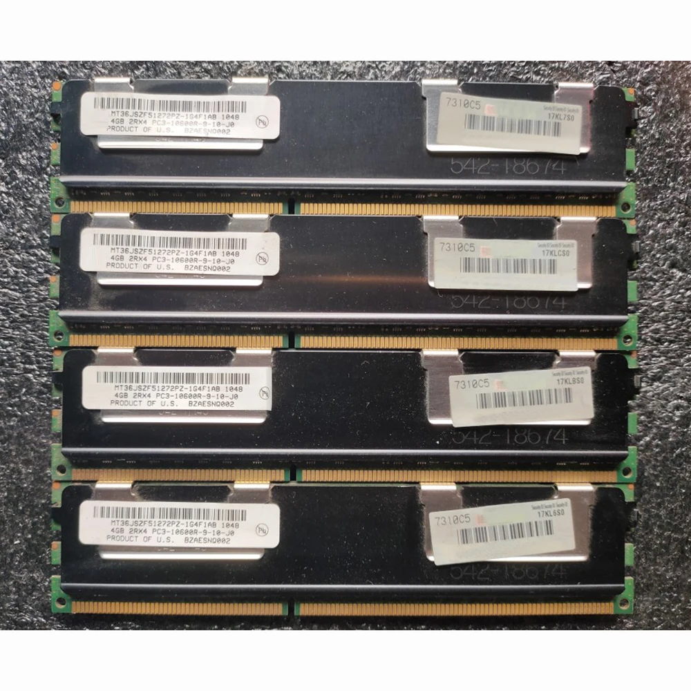 2PCS MT36JSZF51272PZ-1G4F1AB RAM MT 4GB DDR3 1333MHz 2RX4 PC3-10600R 서버 메모리 작동 완벽하게 빠른 배송