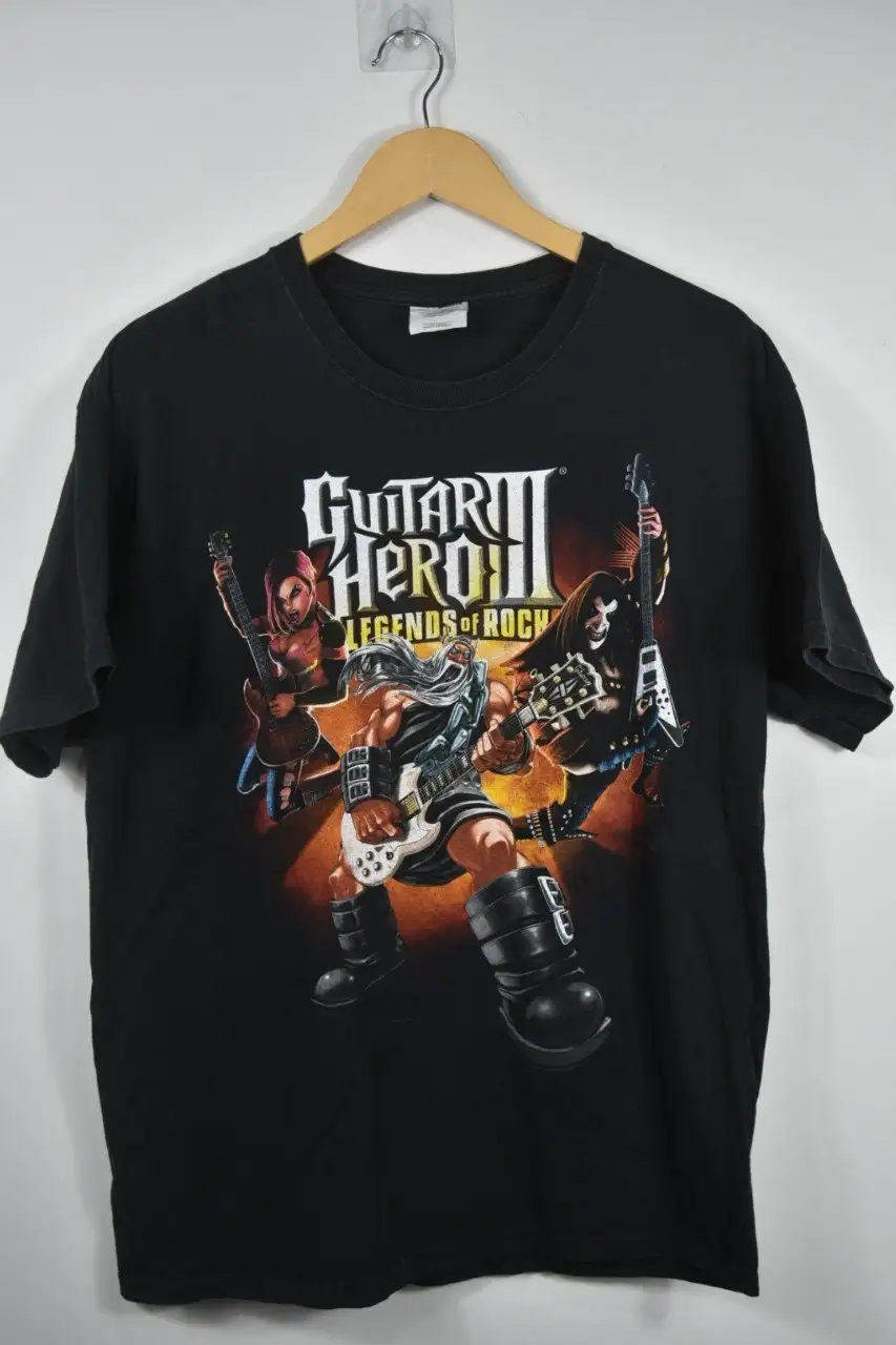 Magliette Promozionali Vintage Guitar Hero 3 Game