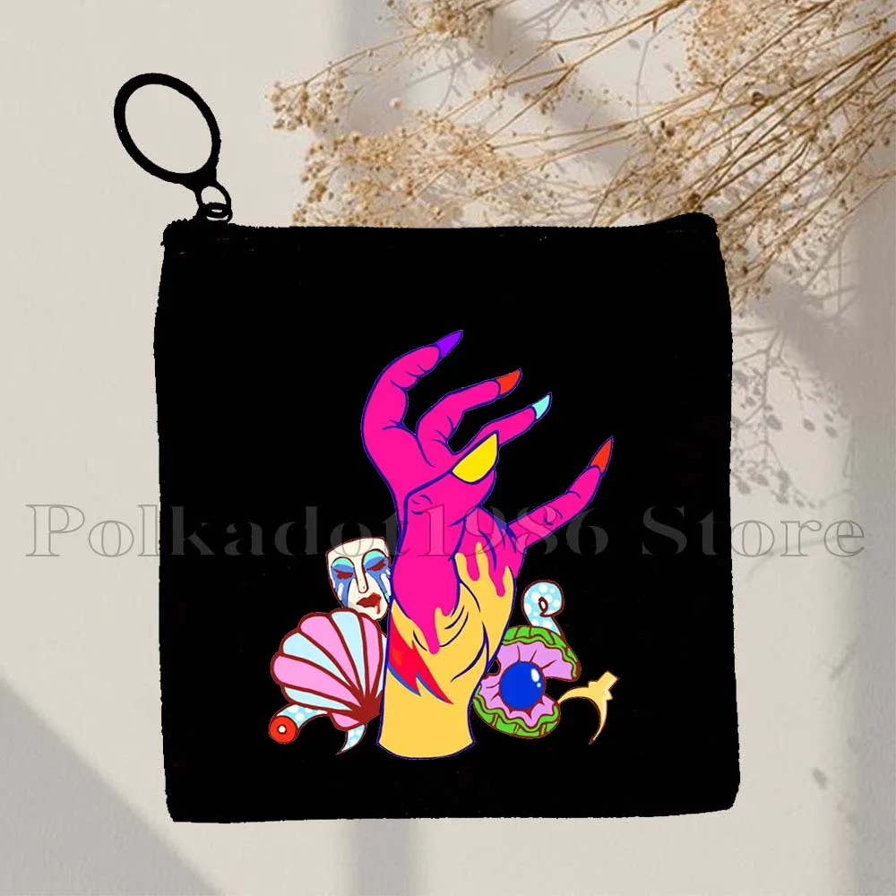 Lady Gaga Monsters Free Woman Singer ENIGMA Lips Joanne Freak Out Gifts Canvas Coin Purse Bag Key Storage Card Bag Wallet Pouch