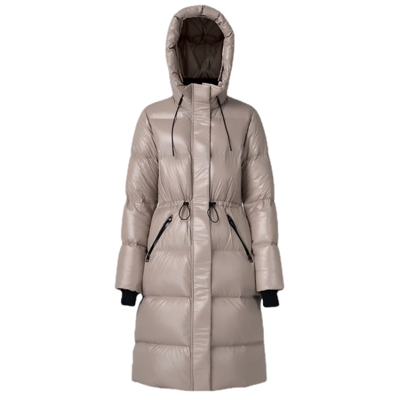 Goose Down Jacket Women's Super Waterproof and Cold Resistant Hooded Design Thickened Long Coat Autumn and Winter New Style