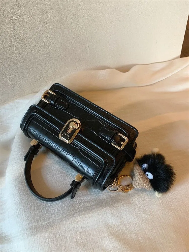 JIAERDI Sweet Cool Black Crossbody Bags Women 2025 Retro Leather Handle Square Messenger Bag Female Vintage Shoulder Bags Y2k