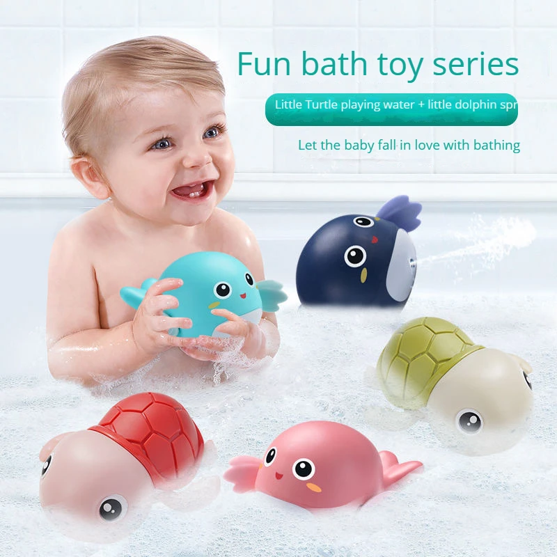 

Baby Bath Toys Bathing Cute Swimming Turtle Whale Pool Beach Classic Chain Clockwork Water Toy For Kids Water Playing Toys