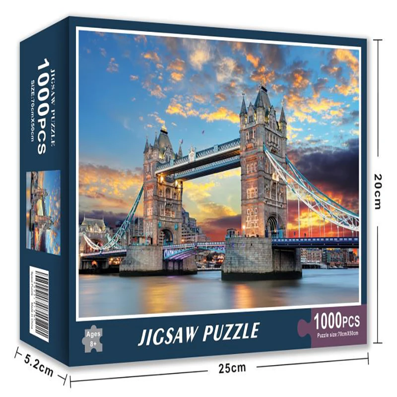 New London Tower Bridge Puzzles For Adults 1000 Pieces Fashion Design Paper Jigsaw Games Precious Gift Box Sale Price Fidget Toy |