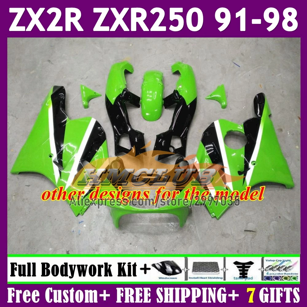 Fairing For KAWASAKI NINJA ZXR250 ZXR 250 black silvery ZX