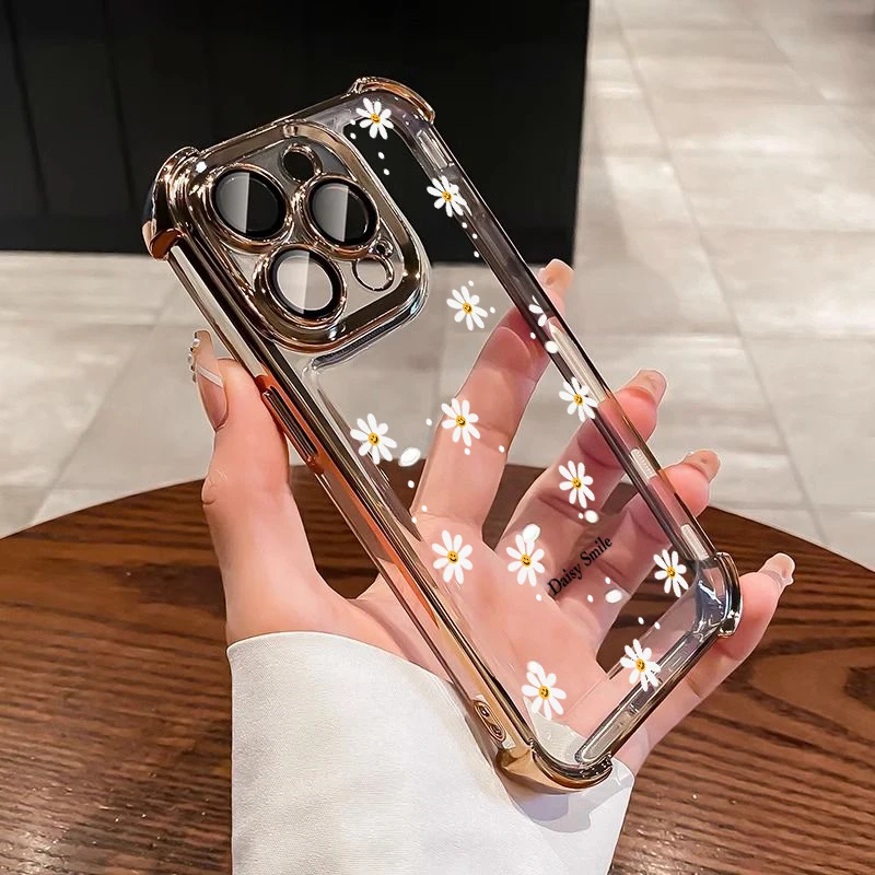 Chic Pink Lily Flower Daisy TPU Shockproof Phone Case