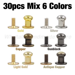 20 Sets Decorative Metal Alloy Rivet Spikes for DIY Crafts and Leather Accessories (30pcs Mix 6 Colors)