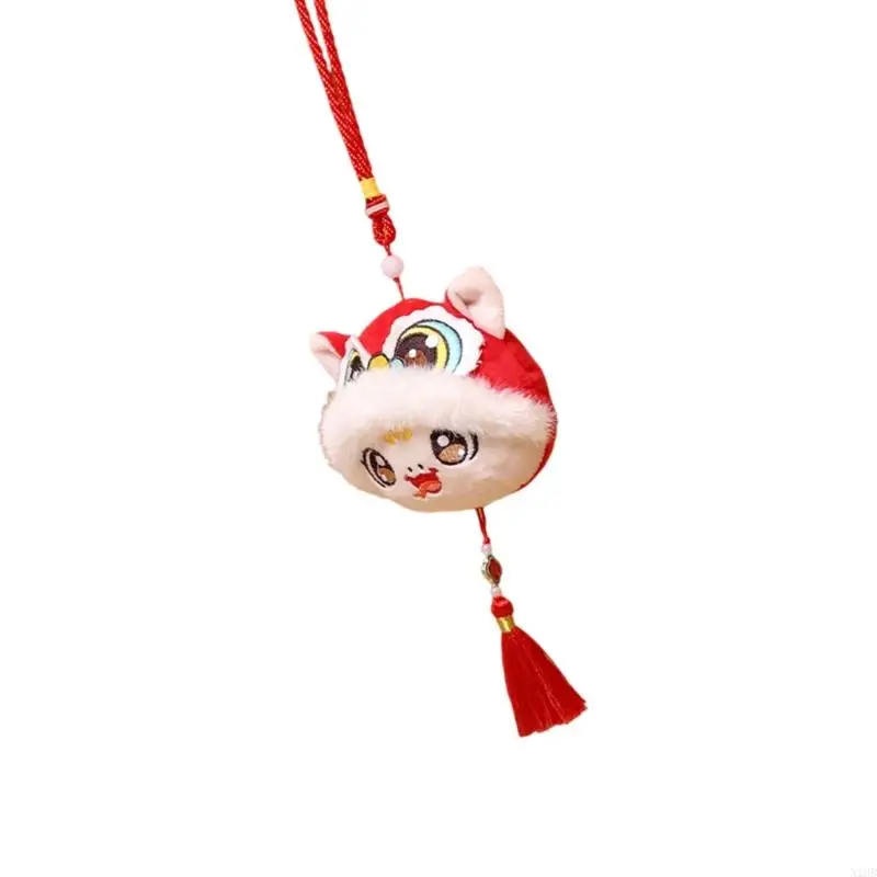 N1HB Cartoon Snake Pendant Chinese New Year Cartoon Plush Snake Fun Stuffed Animal Throw Pillow Party Gift Handcrafts