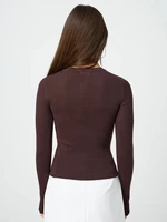 Women's Ribbed Cardigan Tops Spring Fall Solid Color Long Sleeve Round Neck Button Up Cropped Sweaters Female Casual Pullovers - Image 5