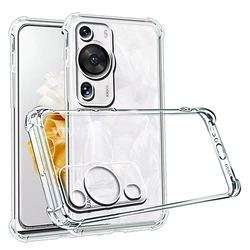 Shockproof Clear Silicone Phone Case - Transparent Soft TPU Protective Back Cover for P60 Art