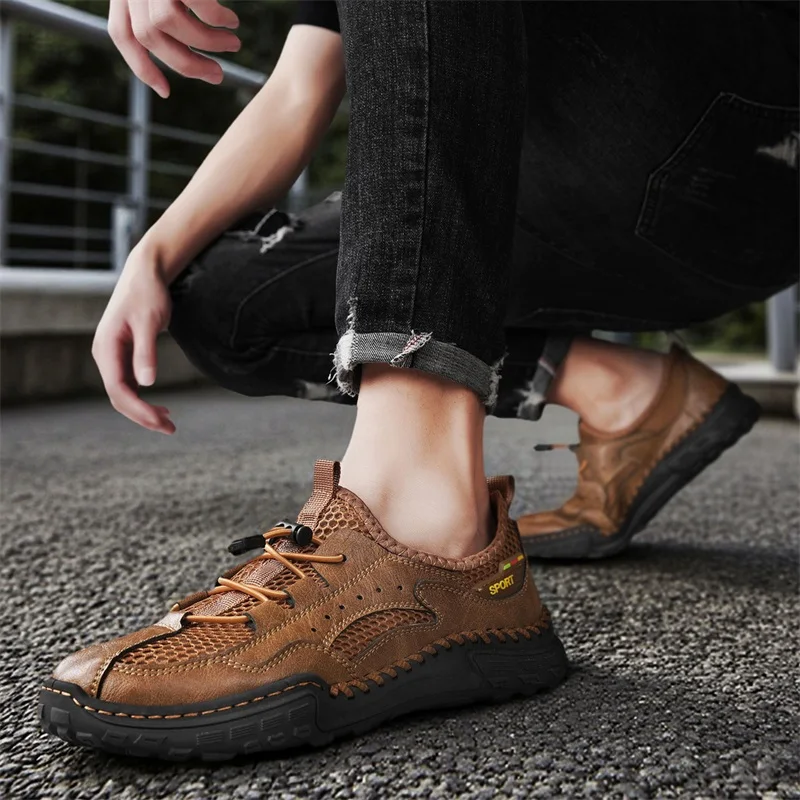 Lightweight Mens Leathe Sandals Sneakes Beathable Summe Casual Comfotable Beach Shoes Outdoo Daily Walking_vogvips.com