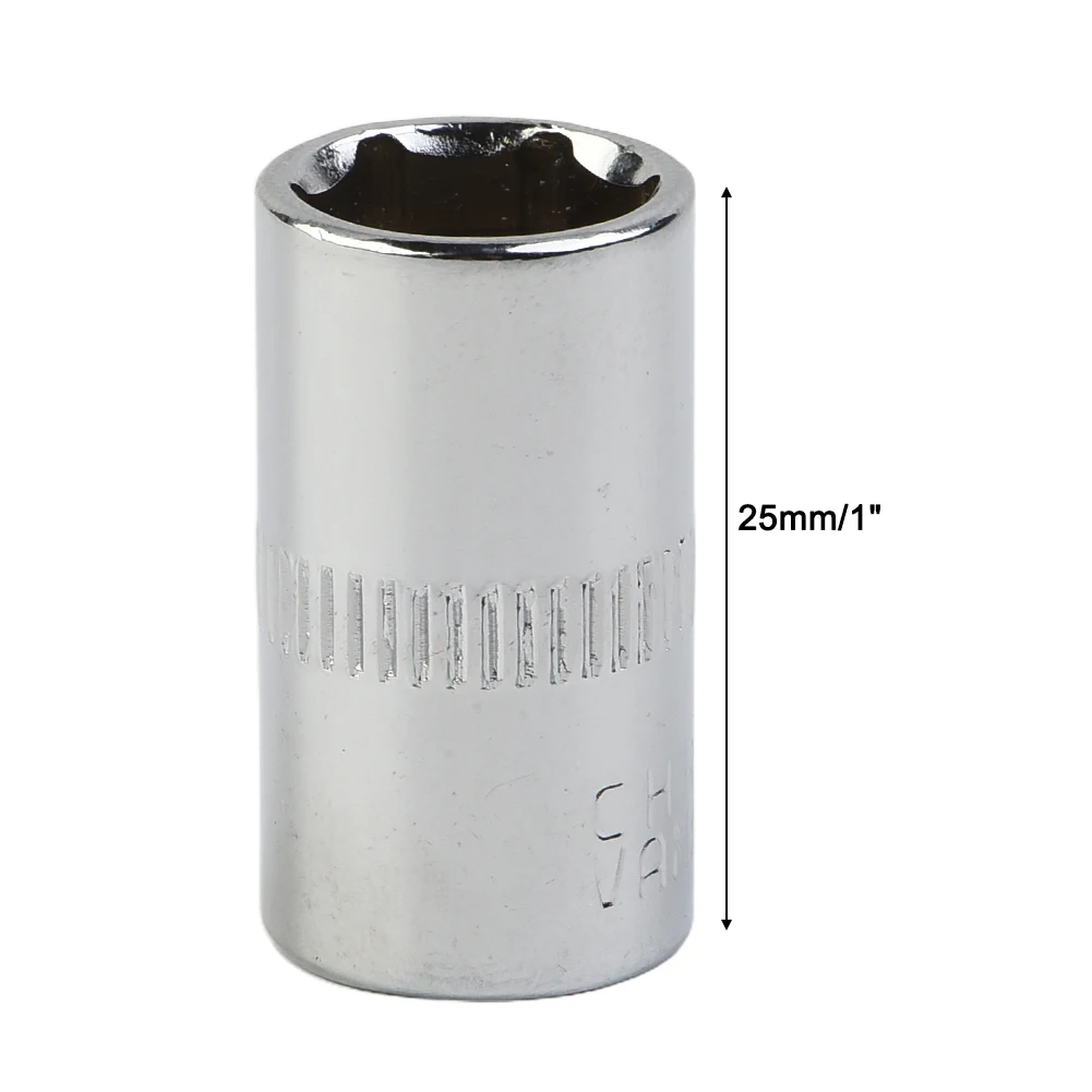 4pcs/set Socket Chrome Vanadium Steel 1/4Inch Drive 6-Point Socket 10mm Socket DIY Hand-making Household Maintenance Tool Silver