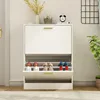 Shoe Cabinet with 2 Flip Drawers - Narrow Shoe Storage Cabinet for Entryway, Freestanding Hidden Shoe Organizer 6