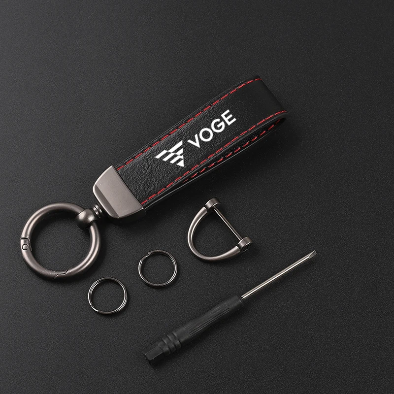 Premium Leather Horseshoe Buckle Motorcycle Keychain