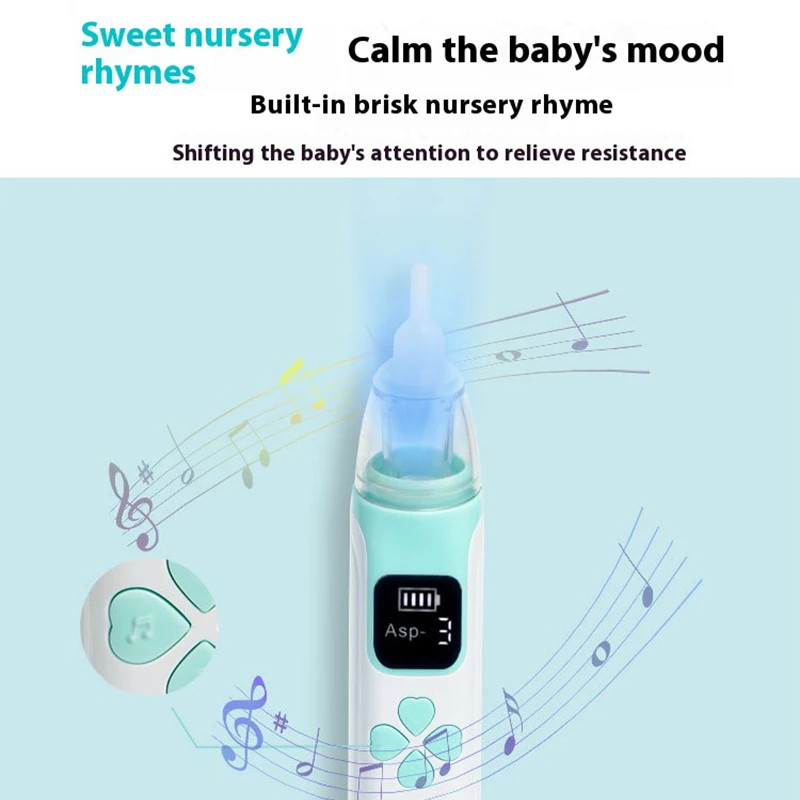 JUSTLANG Portable Nasal Aspirator Nasal Vacuum Cleaner Rechargeable Sniffling Equipment Safe Hygienic Nose Snot For Child Baby 4