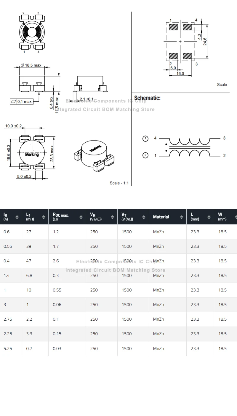 SMD   δ, SMT   ¼ ũ, 23x18mm, 47mH, 0.7mH, 1mH, 10mH, 2.2mH, 6.8mH, 27mH