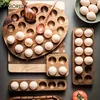 KEMORELA Modern Wooden Egg Storage Box Multi-Compartment Kitchen Organizer for Fresh Eggs Ideal for Home Cooking And Baking 1