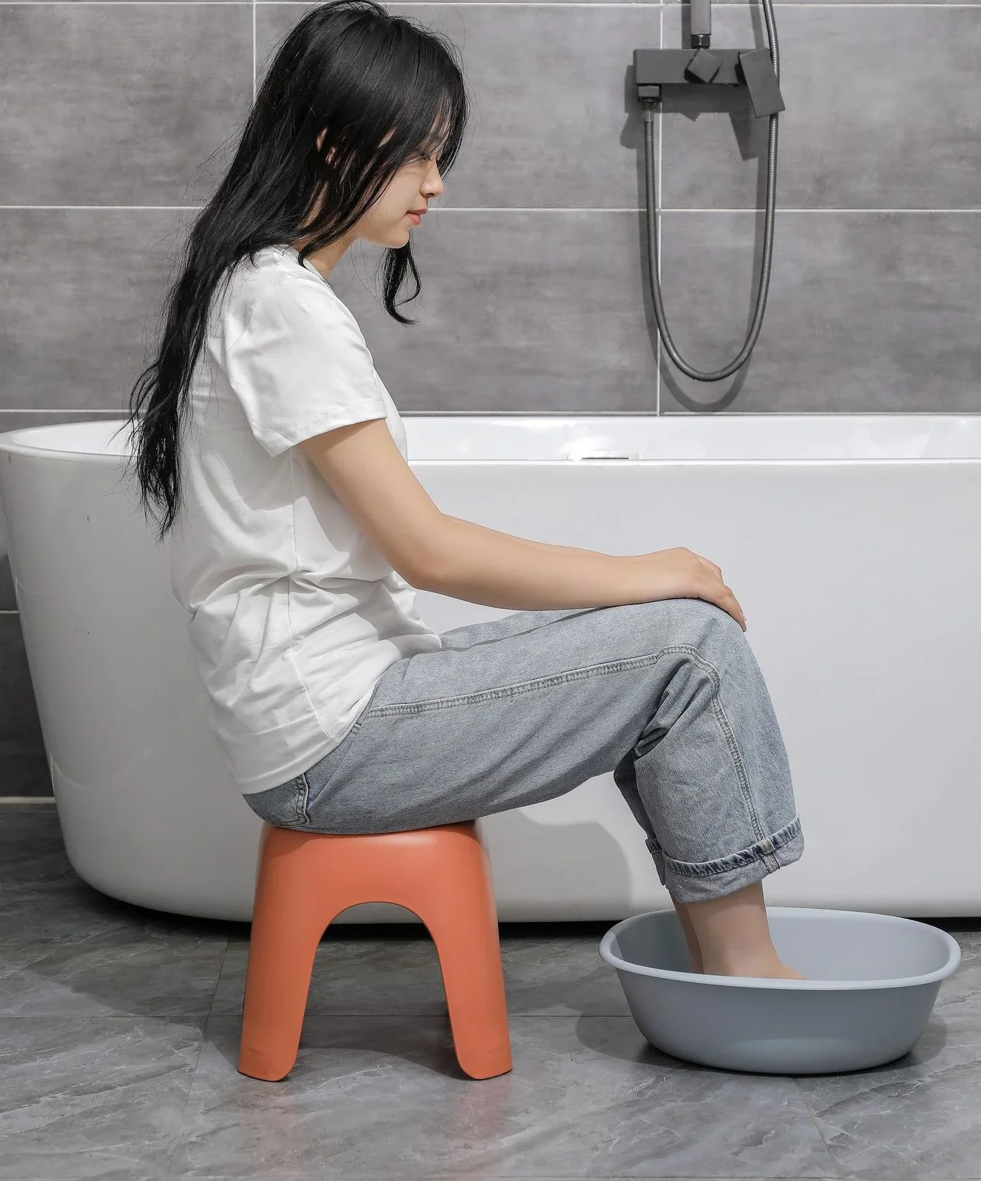 Bathroom Chairs Household Plastic Stool Thickened Stackable Coffee Table Small Bench for Shoe Stool Sofa Non-Slip Low