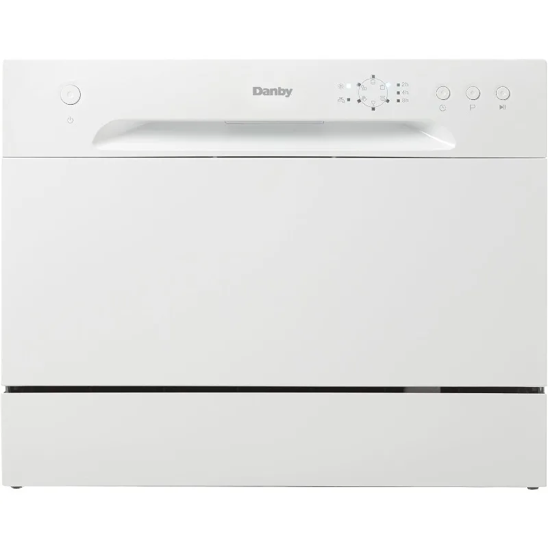 Danby DDW621WDB Countertop Dishwasher with 6 Place Settings,6 Wash Cycles and Silverware Basket,Energy Star-Rated with Low Water