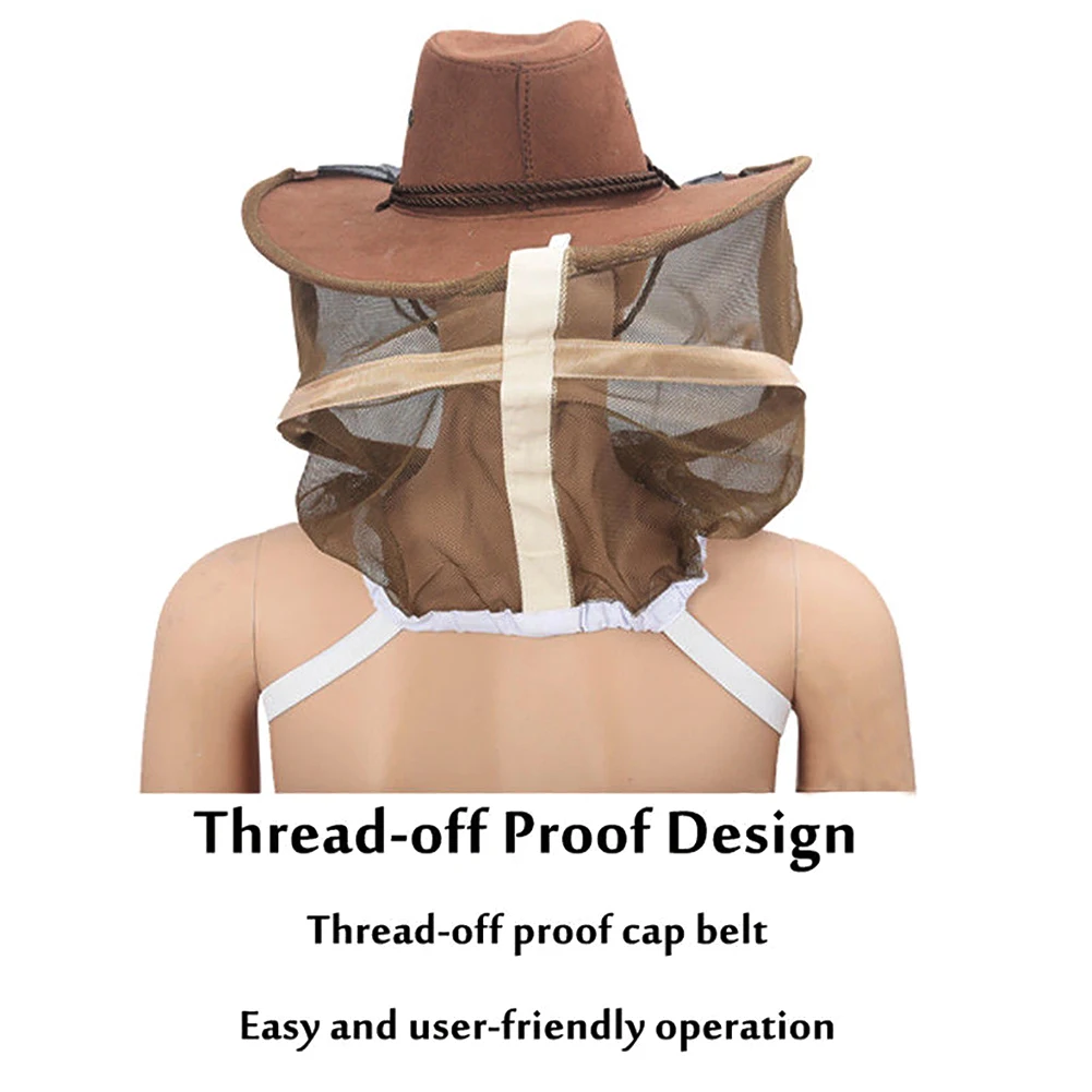 Beekeeping hat Anti Bee Beekeeping Hat Professional Mosquito Bug Insect Outdoor Protector Bee Resistance Net Mesh Head Face Cap Cowboy Cap