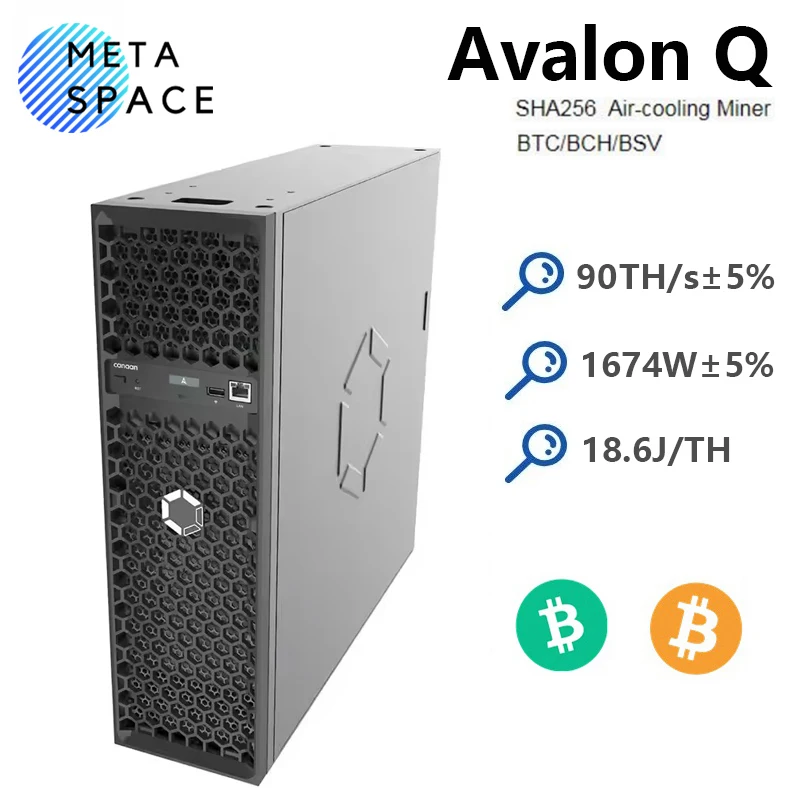 New Home BTC Miner Avalon Q 90TH/s 1674W 18.6J/TH Bitcoin Miner