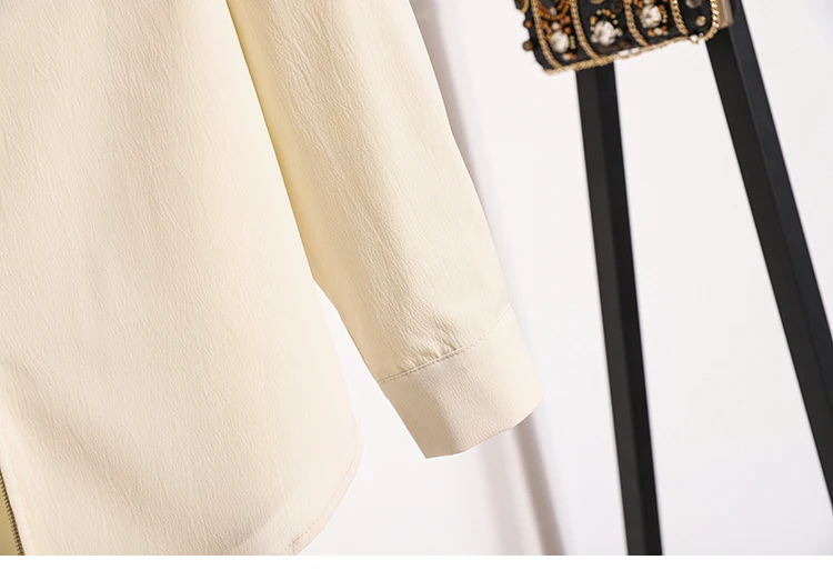 Reißverschluss-Bluse in Übergröße 2026 Frühling Herbst Neue Koreanische Lose Elegante Lässige Weiße Langarm-Bluse Damenkleidung – Detail 22