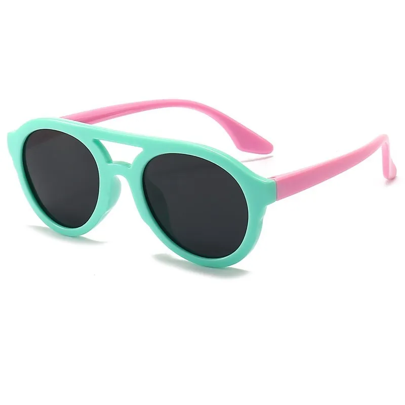 

New Kids Tr90 Sunglasses Polarized Sun Glasses Soft Silicone Boys Girl Children Round Glasses UV Protection Eyeglasses