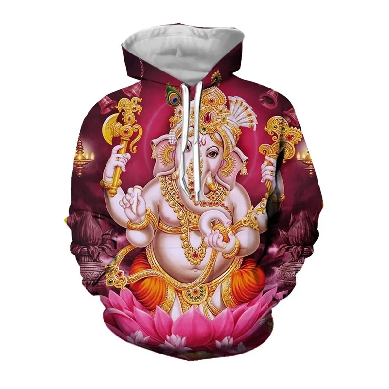 thumbnail image 1 of Nueva sudadera con capucha con gráficos 3D del dios mono indio Hanuman para hombres y mujeres, ropa con estampado de figura de mito hindú, sudadera con capucha de diseñador superior, 1 of 5
