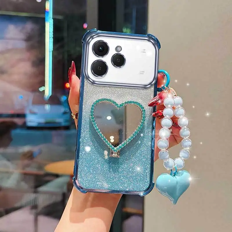 3-Piece Set: Phone Case with Lanyard and Heart-Shaped Stand – Stylish and Functional Phone Protection