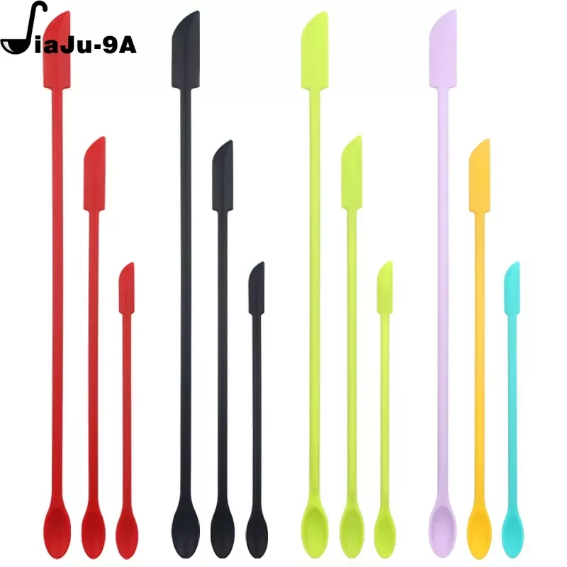 Silicone Mini Spatula Set Lengthened Cosmetic Bottle Jam Double-head Scraper Kitchen Cake Baking Tool Accessories silicone spatula silicone scraper cake spatula kitchen spatula silicone cookware