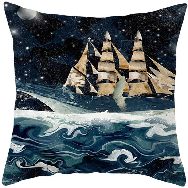 thumbnail image 1 of Funda de cojín con estampado de animales del océano de verano 2022, funda de almohada de diseñador 100 % poliéster, funda de almohada para decoración del hogar, funda de cojines de 45 x 45, 1 of 5