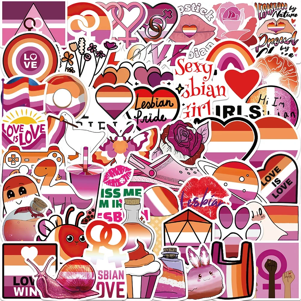 

10/30/50PCS Purple Lesbian Lesbian Sticker Decoration Luggage Laptop Skateboard Guitar Waterproof Sticker Wholesale