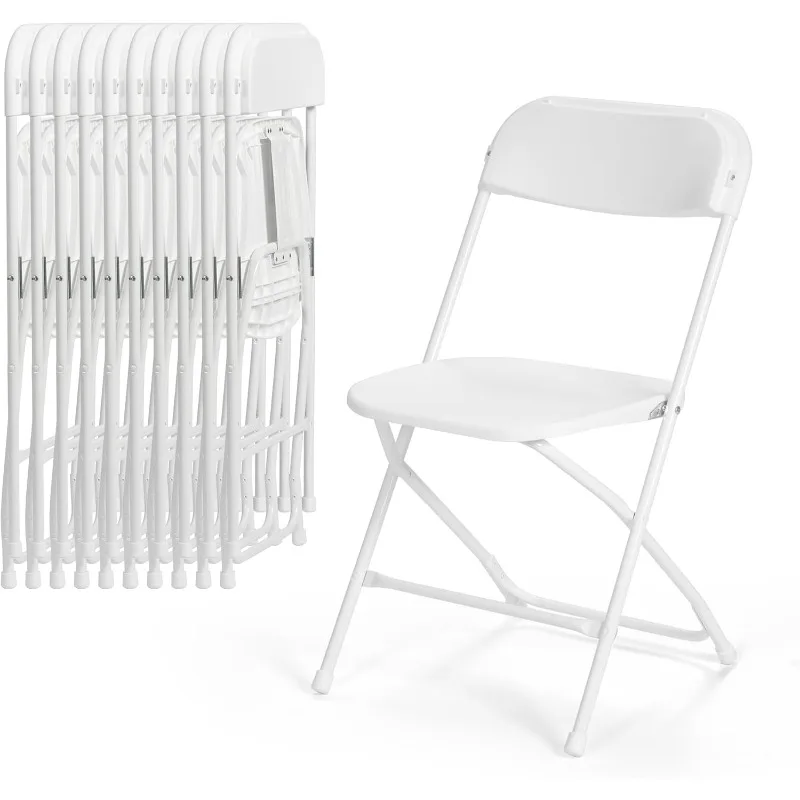 10 PCS Plastic Folding Chair, Portable Commercial Chair, 350 LB Capacity Premium Plastic Folding Chairs, Chair