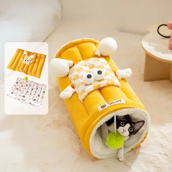 2025 New Soft and Comfortable Cat Nest Autumn and Winter Thickened Pet Tunnel Nest Cute Warm Cat Mat Pet Supplies Pet Bed 1
