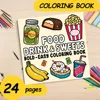 FOOD DRINK & SWEETS BOLD-EASY Coloring Book 24page Perfect Gift for Adults Picture Book  for Valentine's, Christmas, Halloween 1