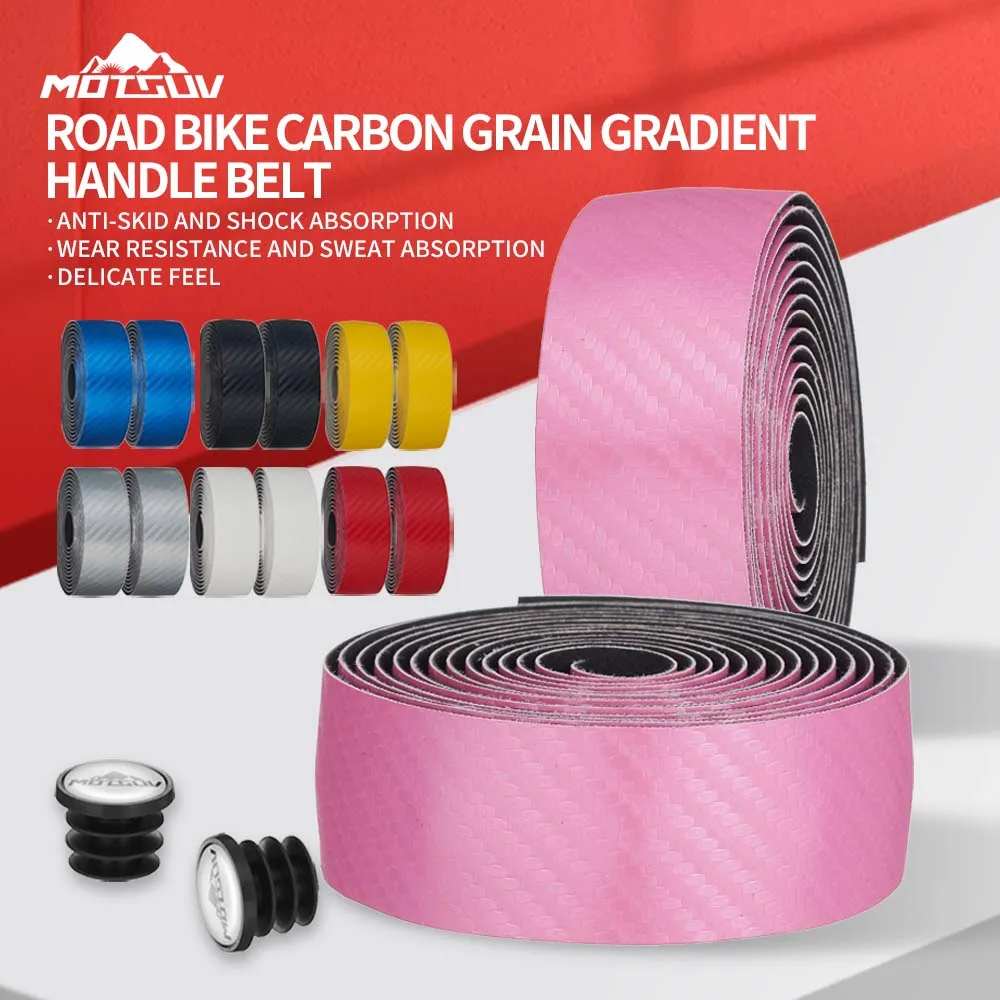 MOTSUV Road Bike Tape Bicycle Handles Bar Wrap Race Gravel Carbon Fiber Texture Handleba Belt Anti-Slip Shock Strap Cycling Part