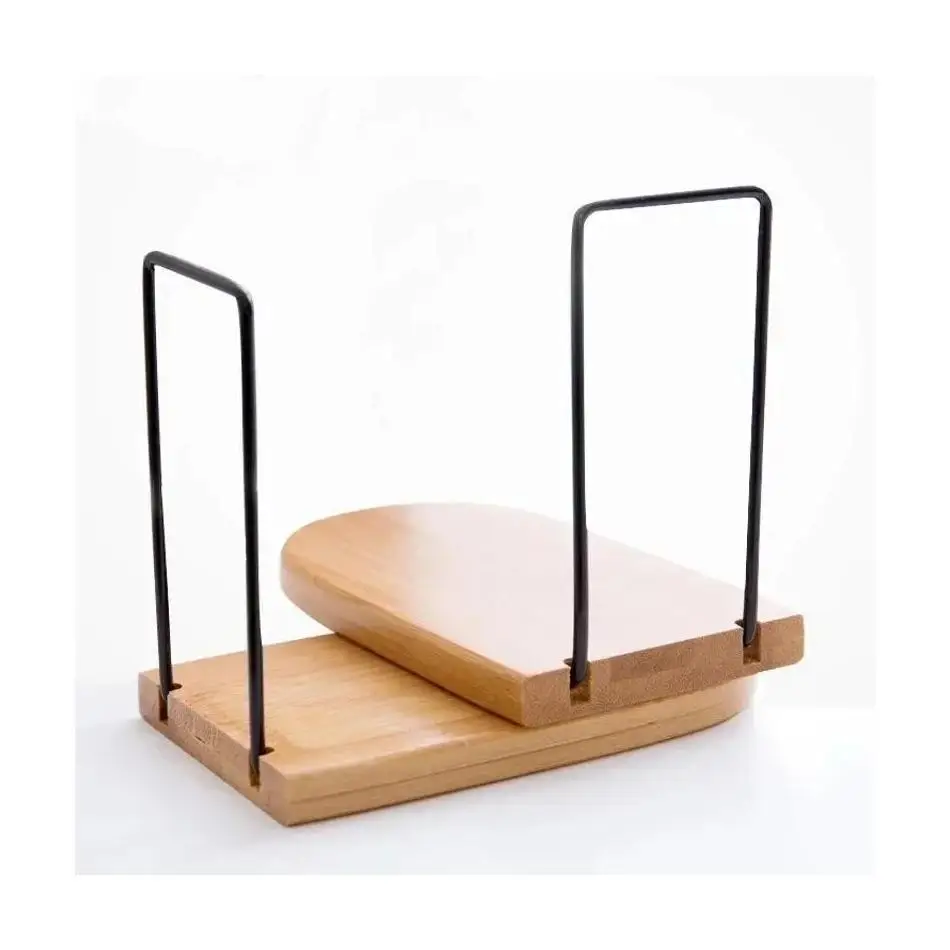 Desktop Bookend Holder Office School Supplies Accessory Stationery Bookends for Magazine Simple Style Wood Iron Book End Shelf