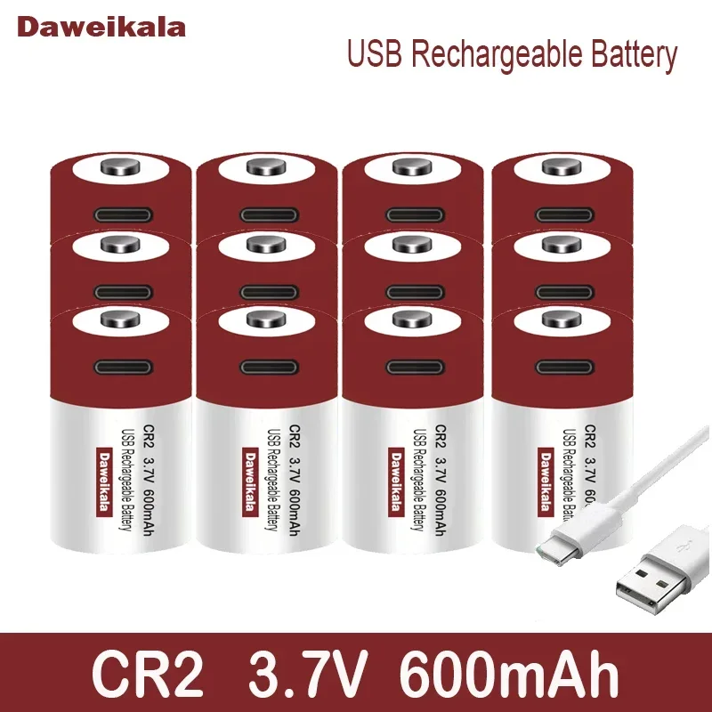 Rechargeable Lithium Batteries USB charging CR2 3.7V 600mAh for GPS Sicherheits system medical auxiliary equipment