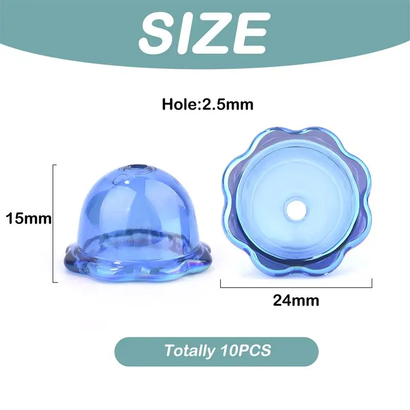 10pcs Flower Shape Acrylic Small Bell Beads Pendant Loose Spacer Bead For DIY Jewelry Making Hairpin Bracelet Earrings