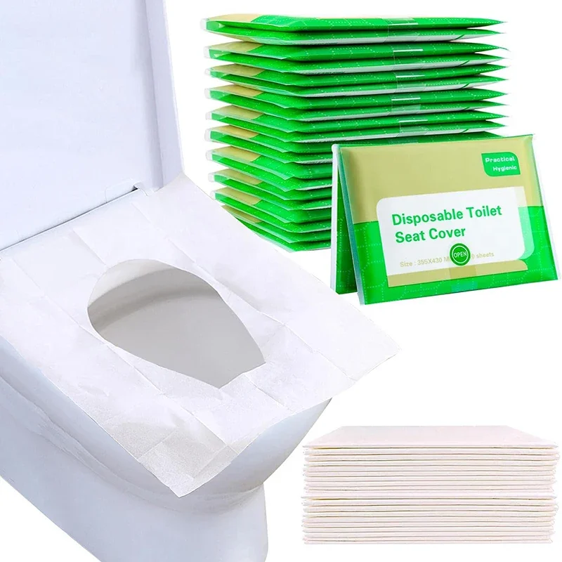 Toilet Seat Cover 10/30/50PCS Disposable Toilet Seat Cover Paper Waterproof Flushable Travel Soluble Water Type Pad Portable