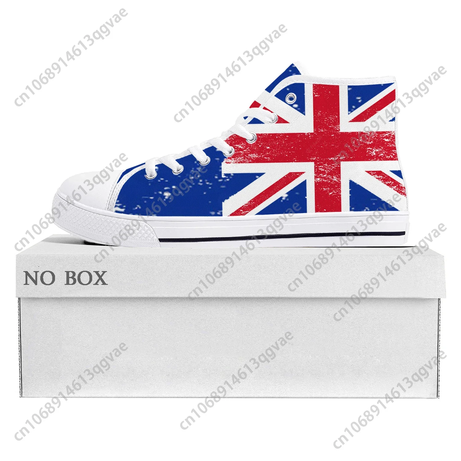 England Flag High Top High Quality Sneakers Mens Womens Teenager Canvas Sneaker  England Casual Couple Shoes Custom Shoe