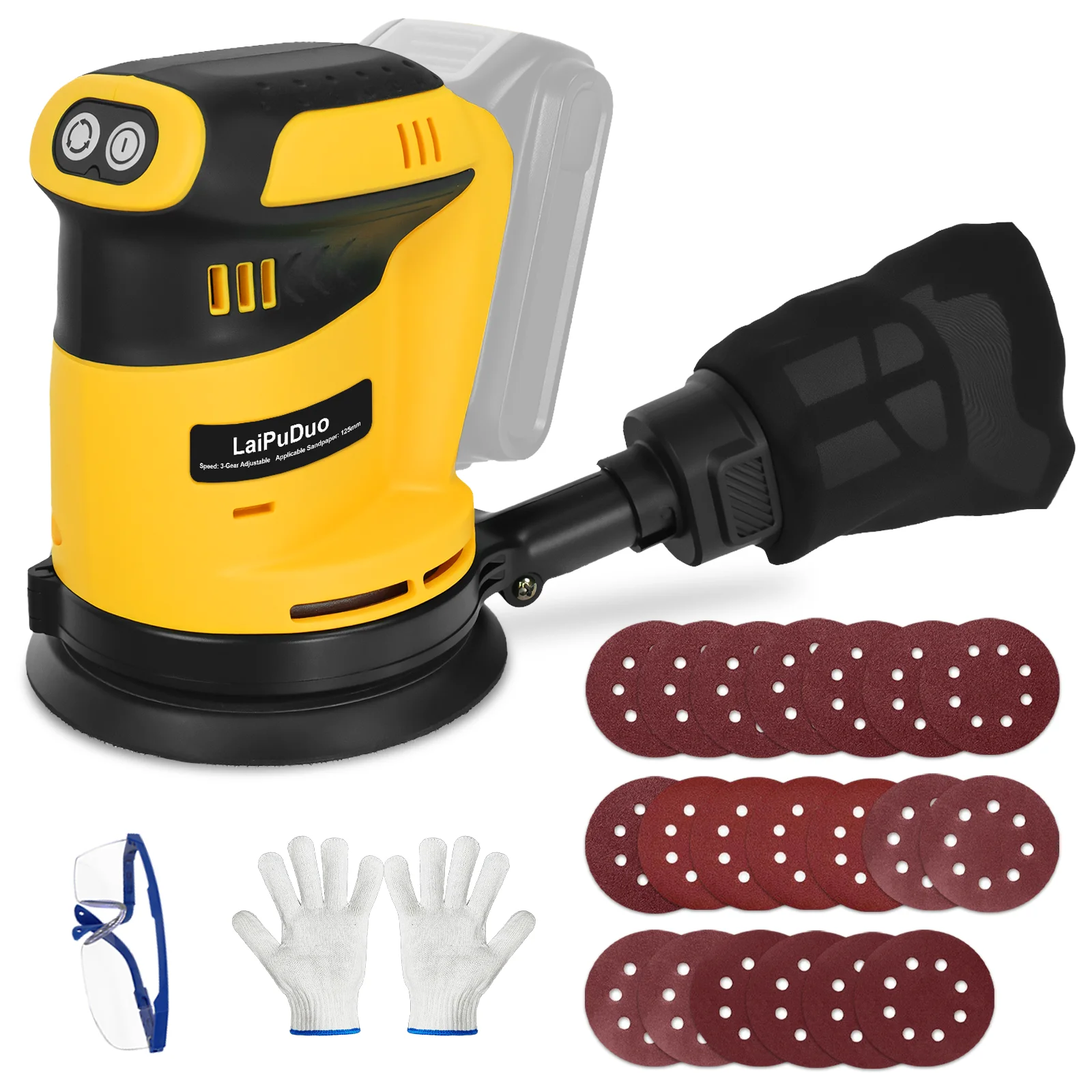 125mm Random Orbital Sander Electric Sanding Grinding Machine 3 ...