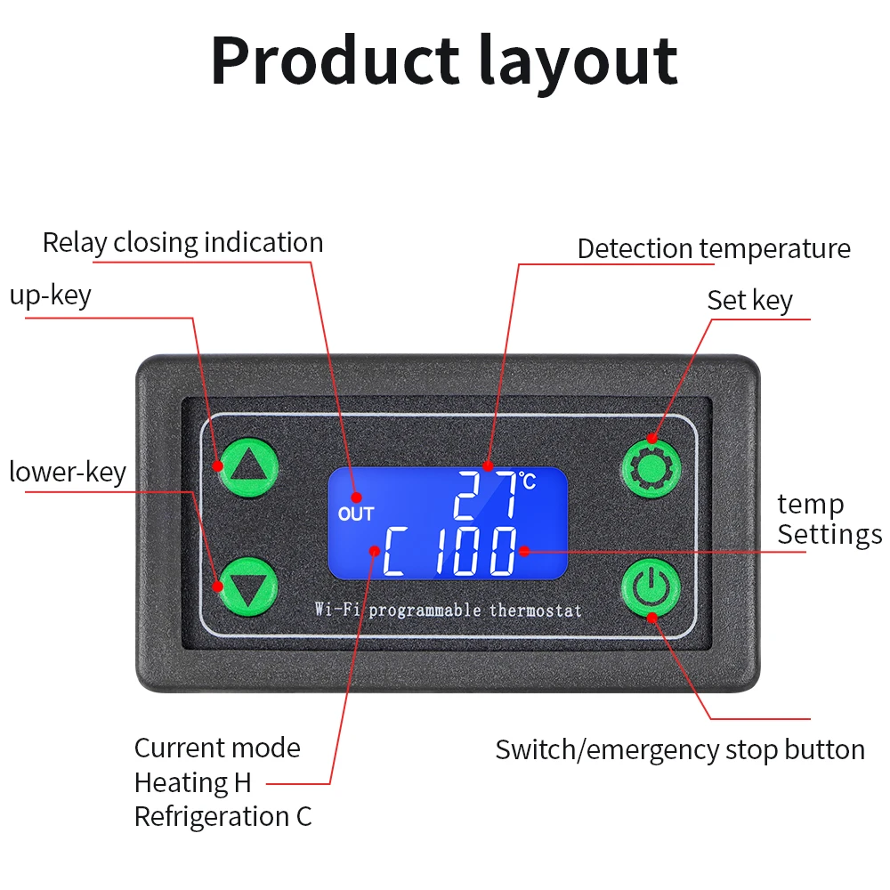 WIFI Remote Control Thermostat Controller DC12-36V