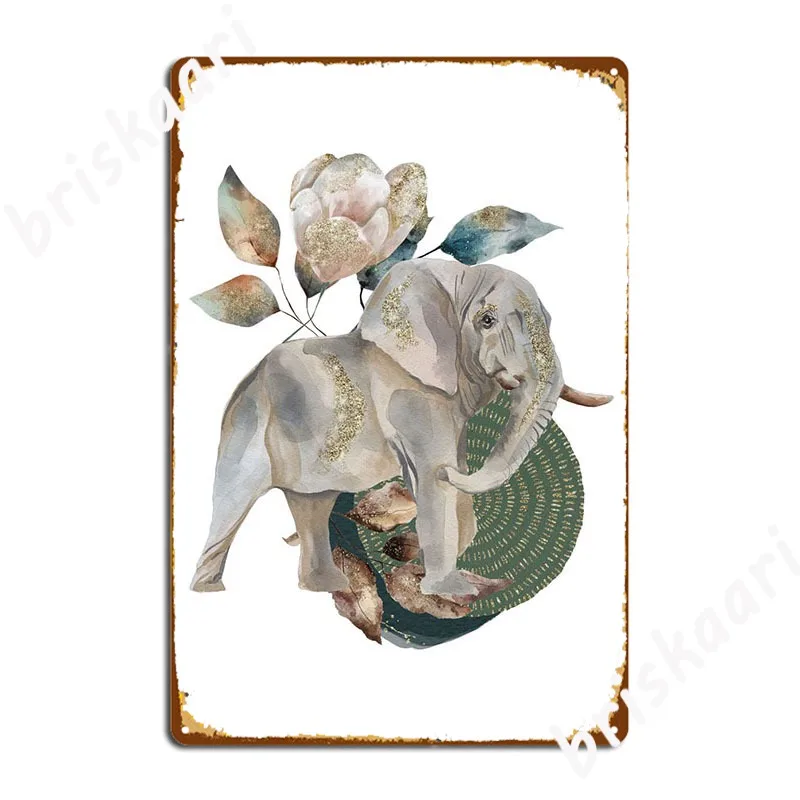 

Elephant Tropical Animal Metal Sign Party Wall Decor Wall Pub Classic Tin Sign Poster