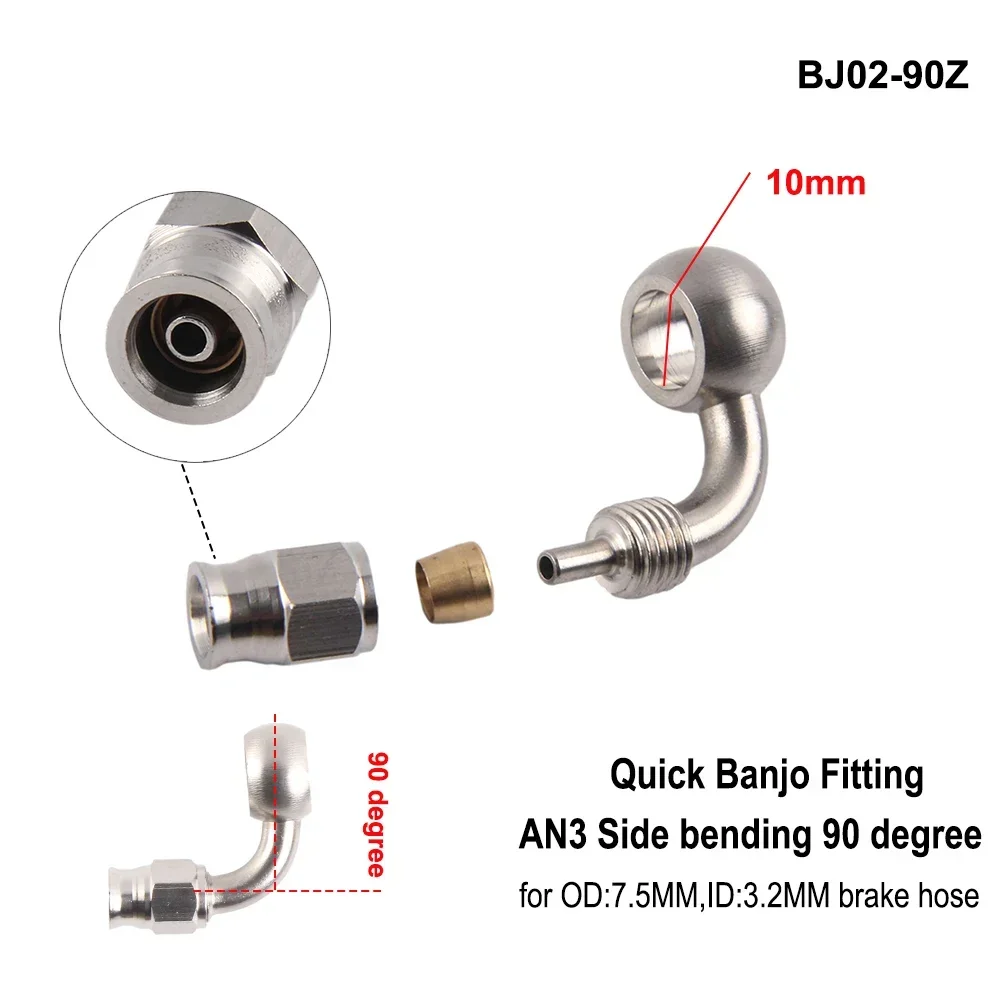 Motorcycle Motor Bike Hydraulic Brake Oil Hose Line Banjo Fitting m10x1 stainless Steel 10mm brake oil connector air compressor hose connector